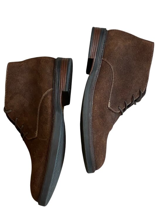 CLARKS COLLECTION Mens Brown Round Toe Lace-Up Leather Chukka Boots 11-1/2 #80Q